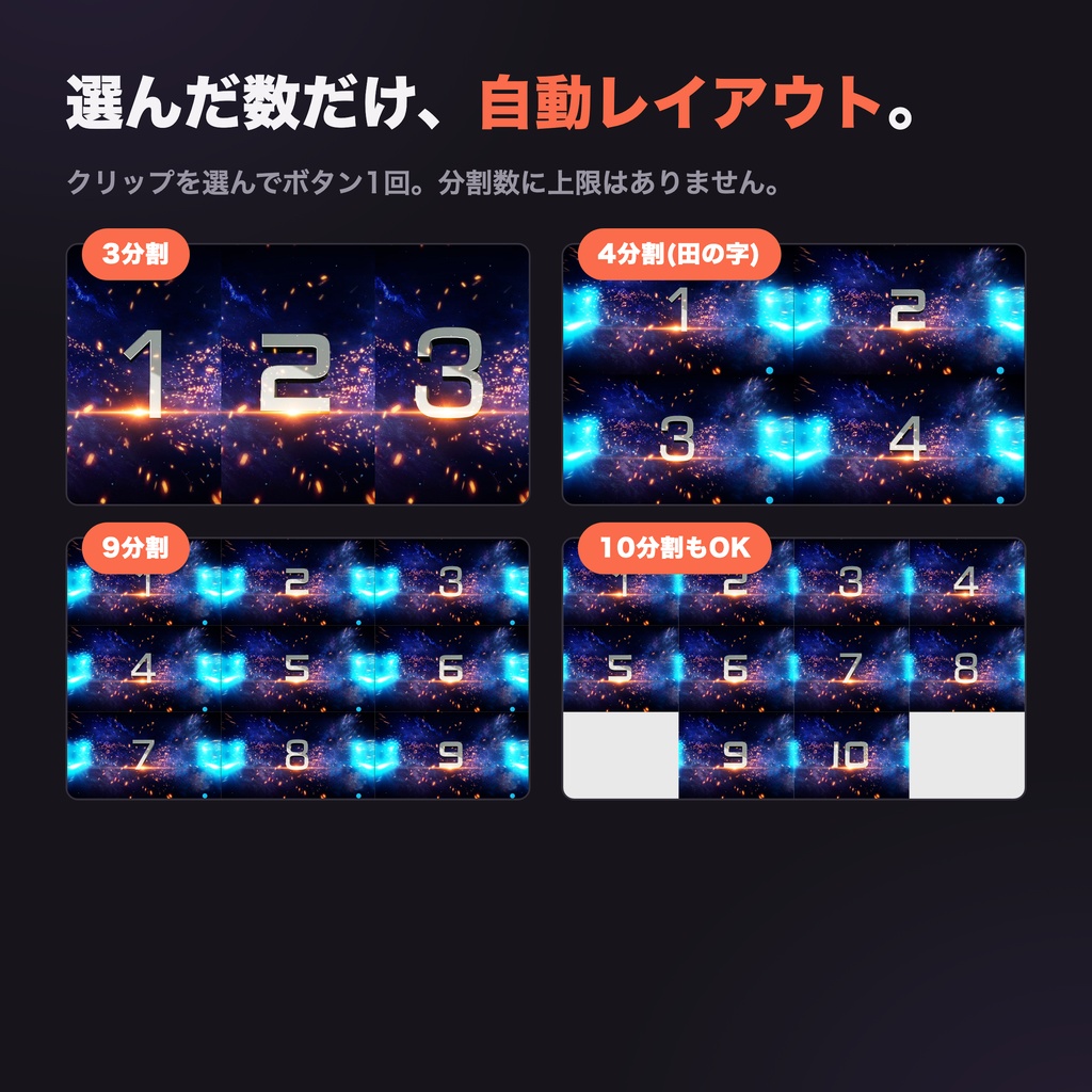 分割表示くん — 選んで押すだけ、比較レイアウト【Premiere Pro / Mac】