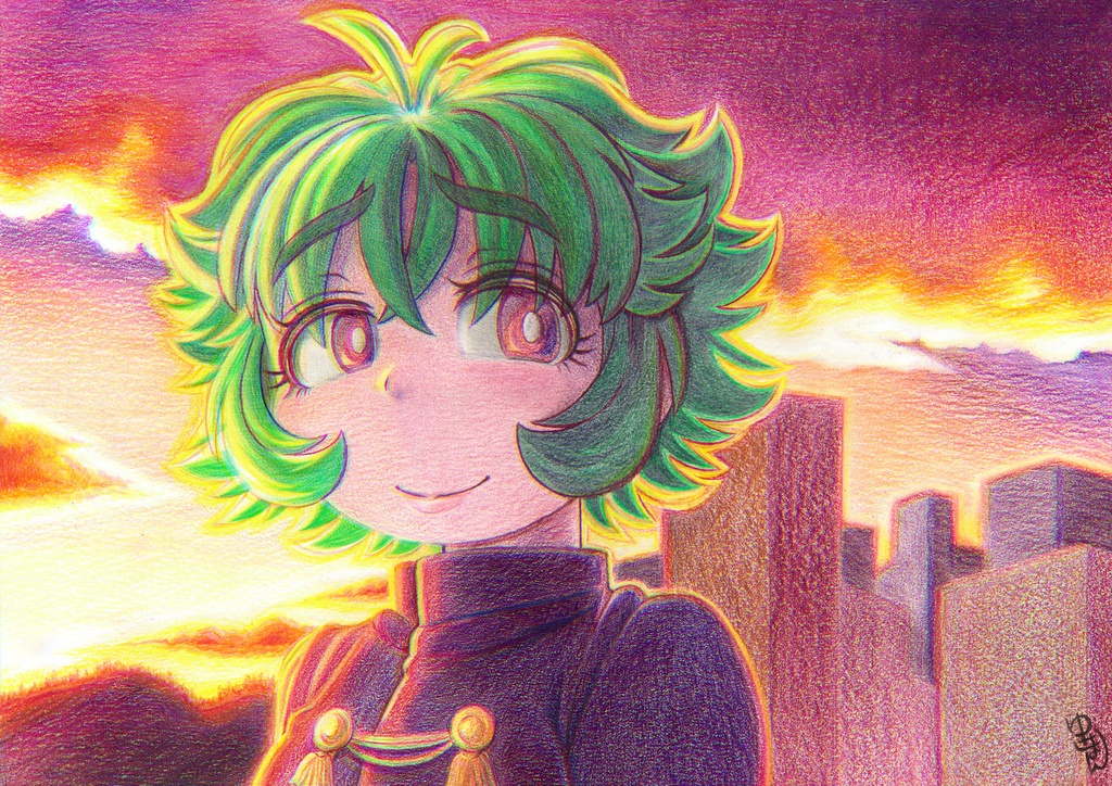 トワイライト・シュェリン　A4 色鉛筆原画【原画プレゼントキャンペーン】
