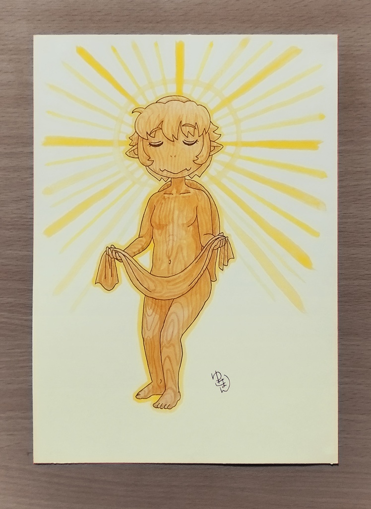 色鉛筆画 原画 河童ちゃん