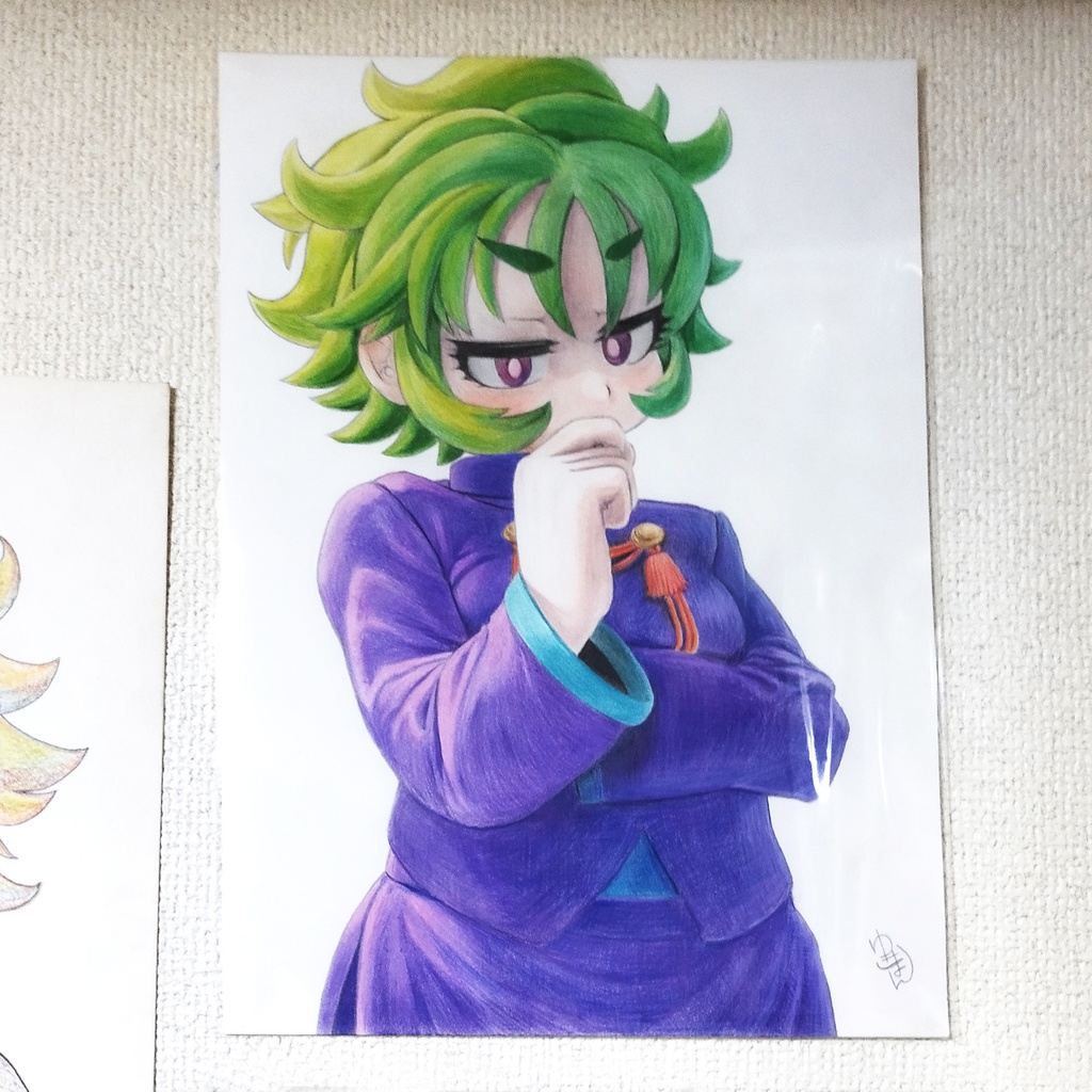 熟考するシュェリン　色鉛筆原画　A4