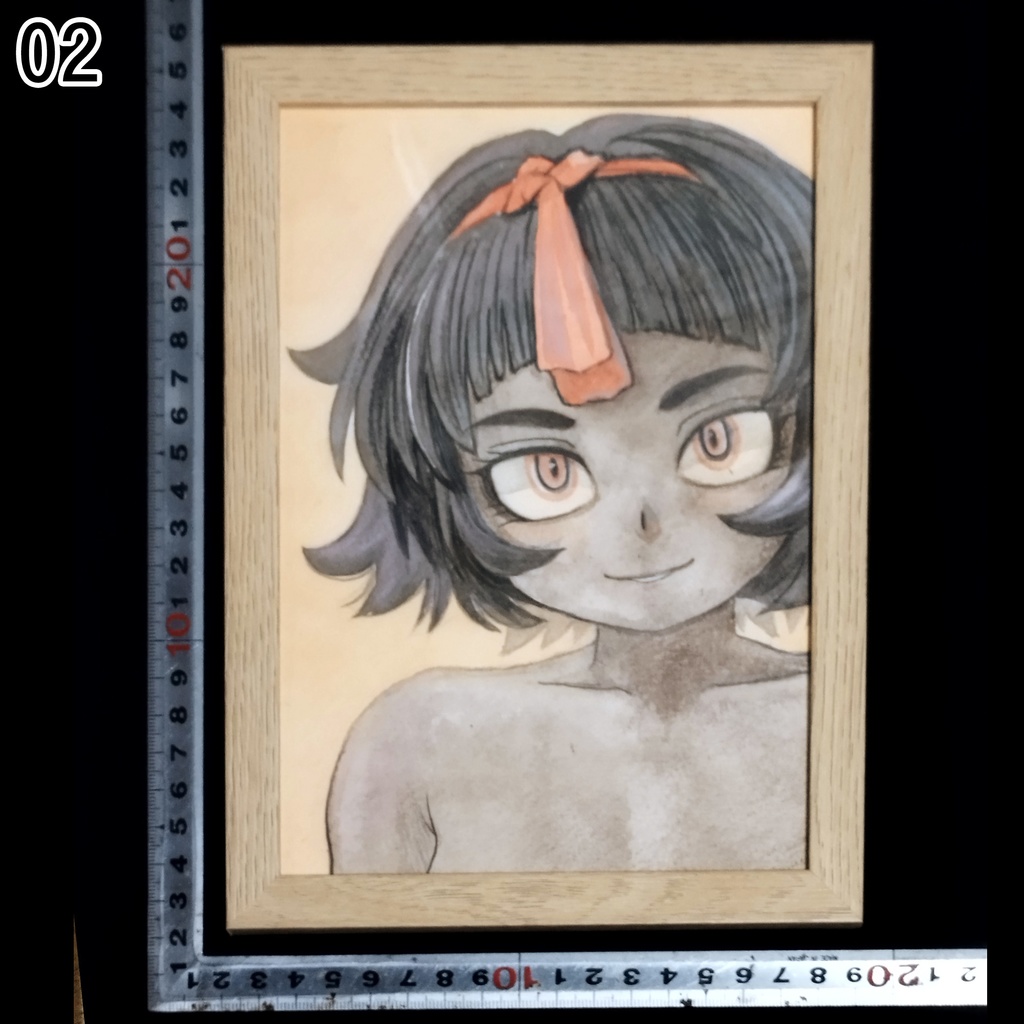 チチカカ湖で会った子 色鉛筆画 原画