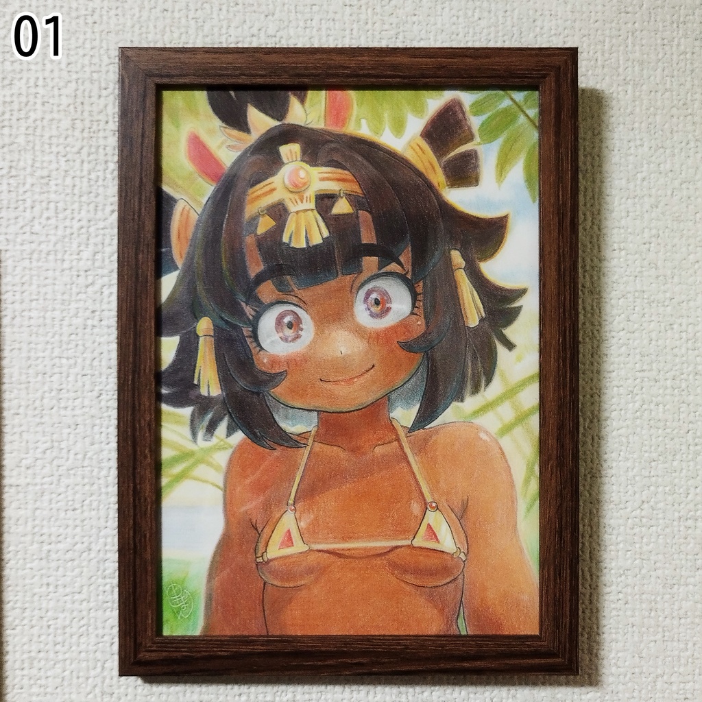 祭日のおめかし 色鉛筆画 原画