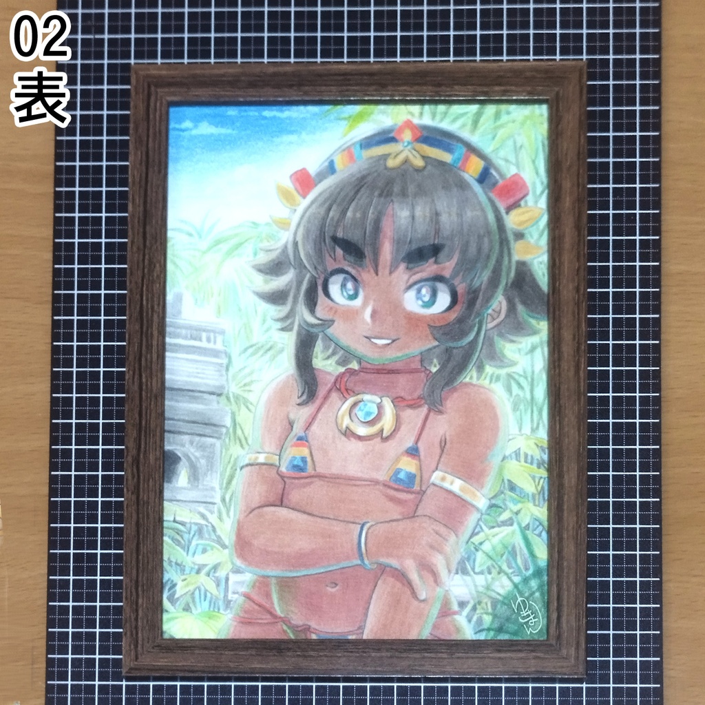 パレンケの娘 色鉛筆画 原画
