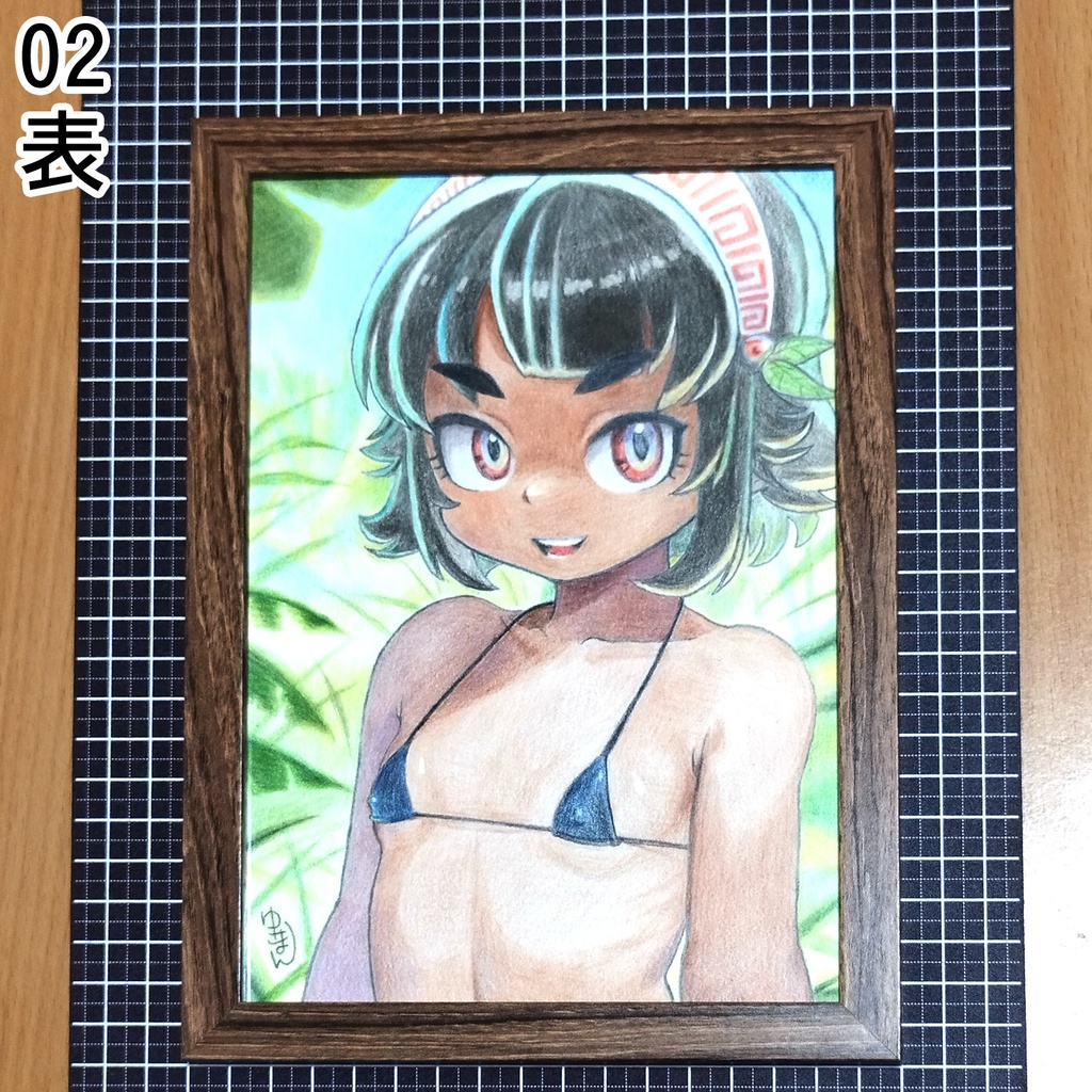 勝気な少女 色鉛筆画 原画