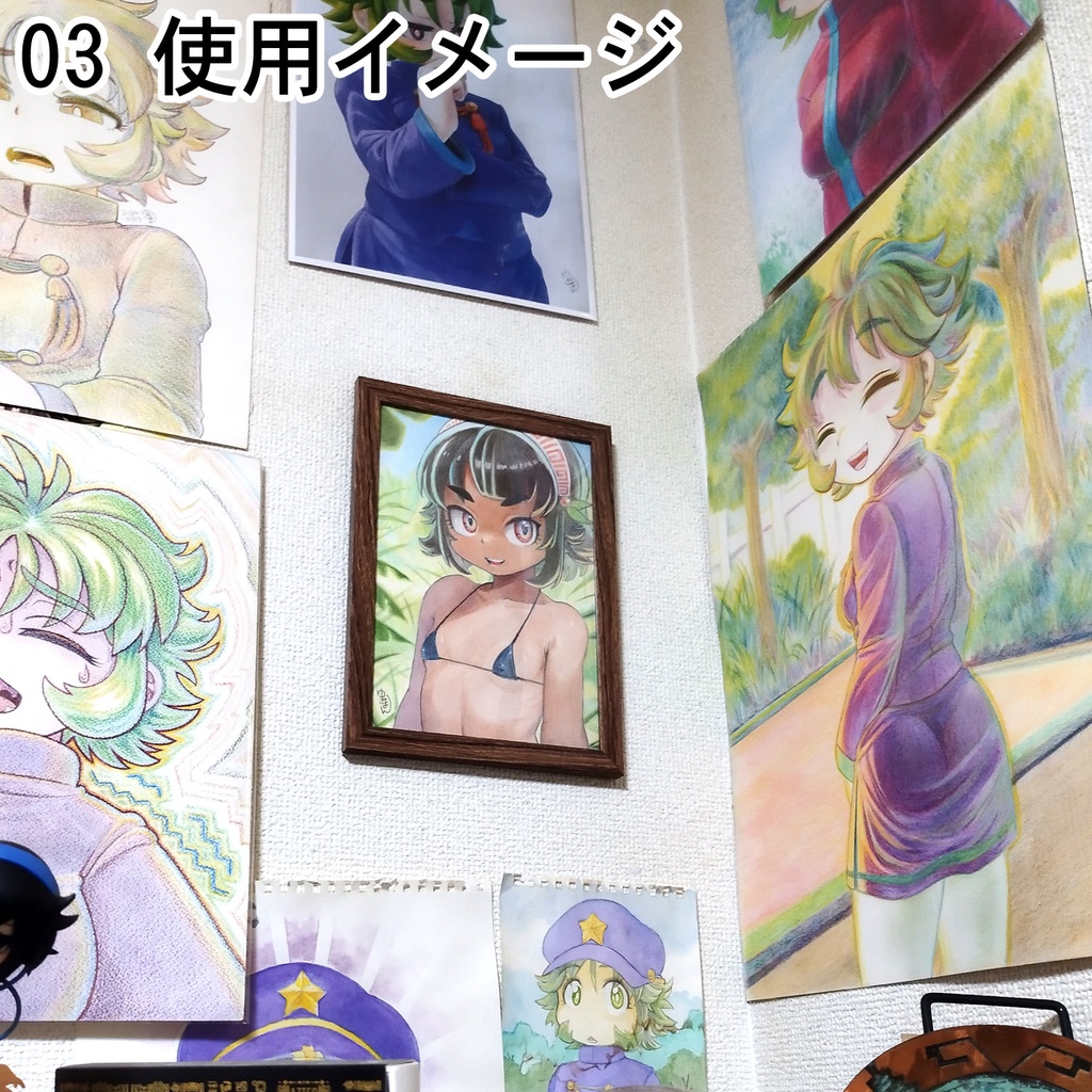 勝気な少女 色鉛筆画 原画