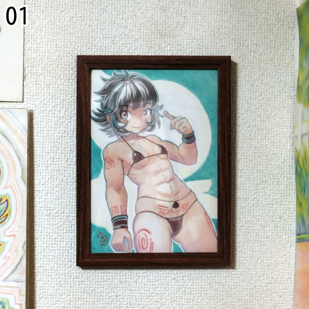 拳闘士の娘　色鉛筆画　原画