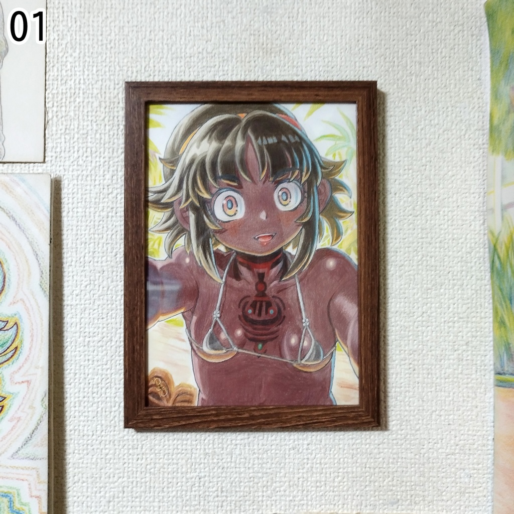野生の眼差し　色鉛筆画　原画