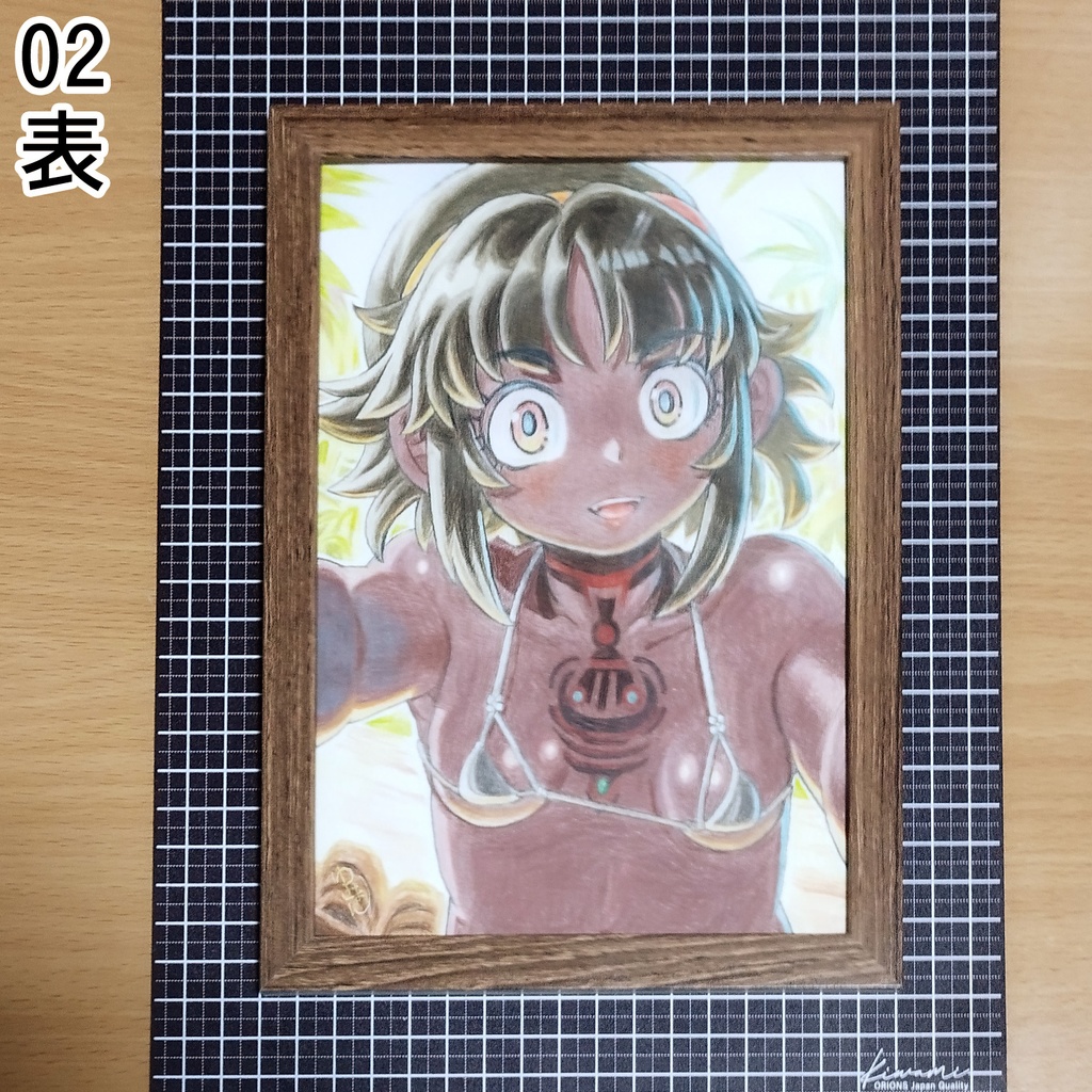 野生の眼差し 色鉛筆画 原画