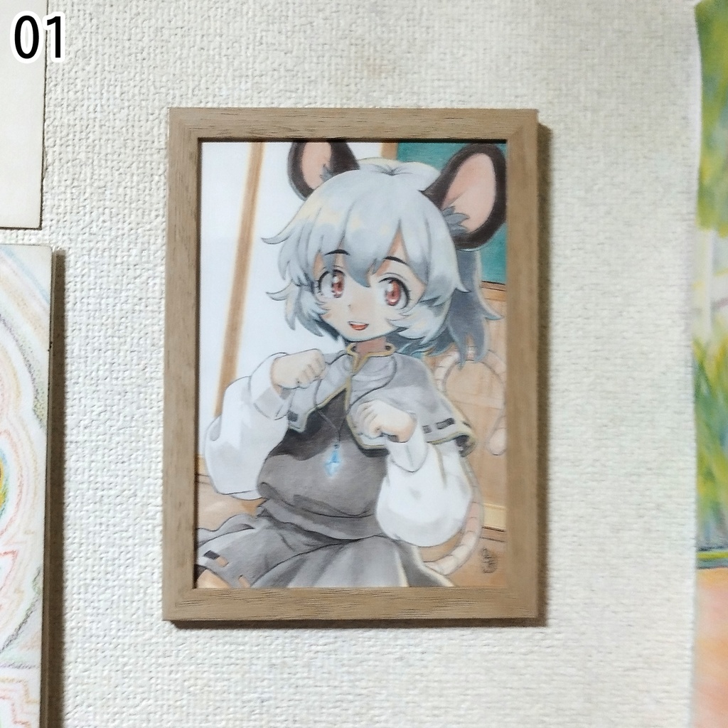チューチューのポーズ　色鉛筆画　原画