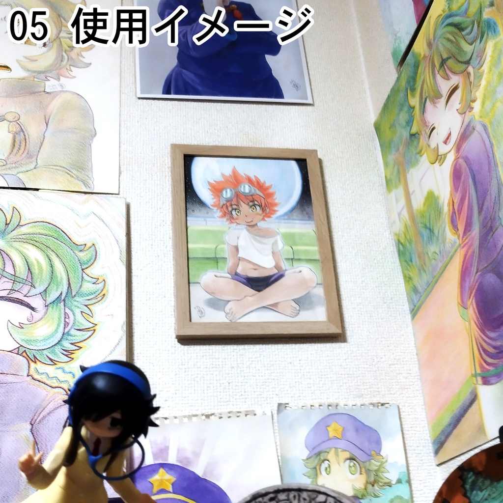 おすわりエド 色鉛筆画 原画