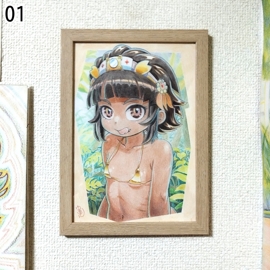 ペロリ★　色鉛筆画　原画