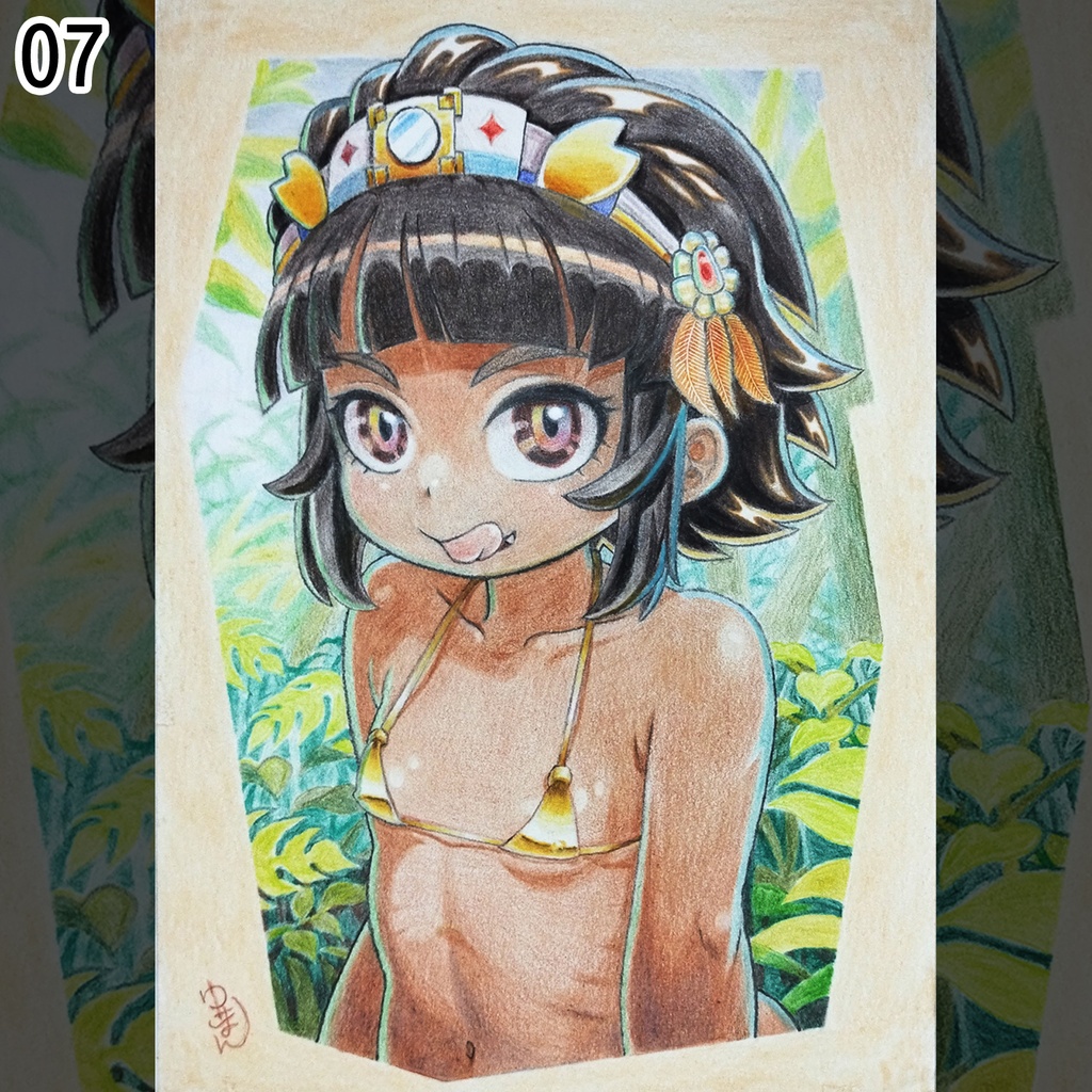 ペロリ★ 色鉛筆画 原画