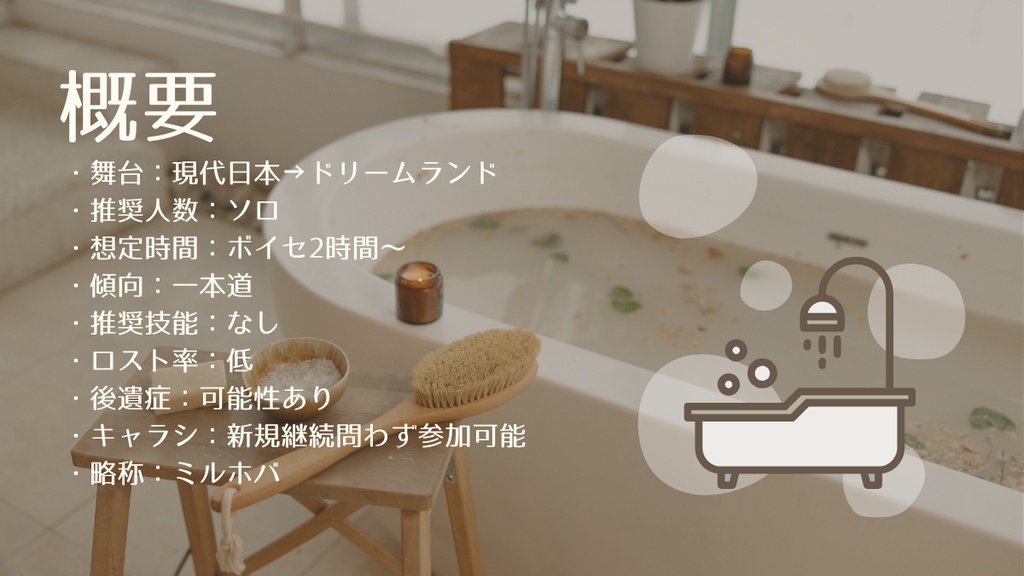 クトゥルフ神話TRPG『ミルキーホワイト バスタイム』