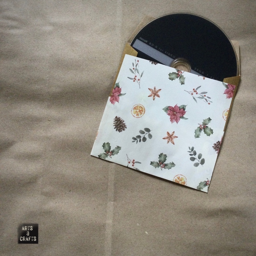 ましかく封筒 筋入りクラフト紙 金×ボタニカル