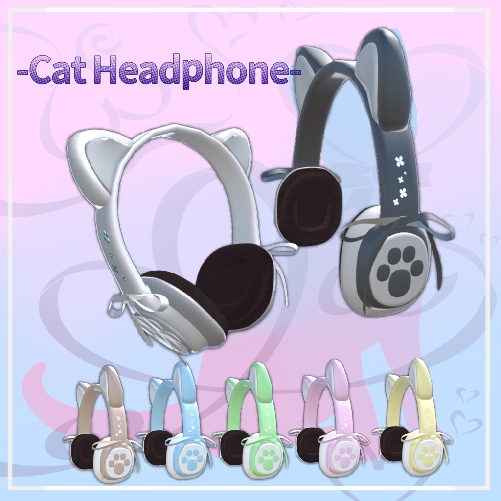 無料!!　ショップ開設一年記念／Cat Headphone　【VRChat想定】