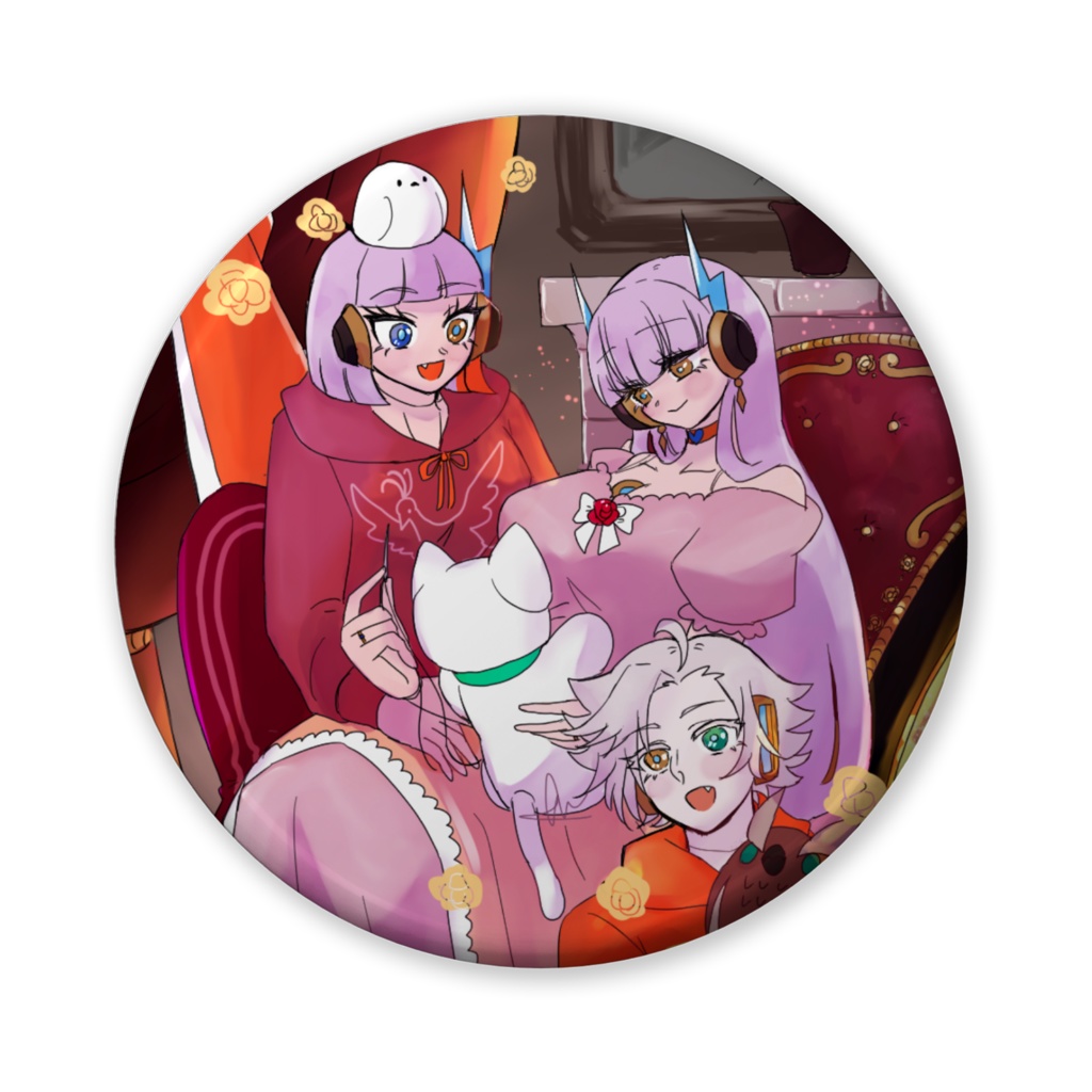 缶バッジ 暖炉の前