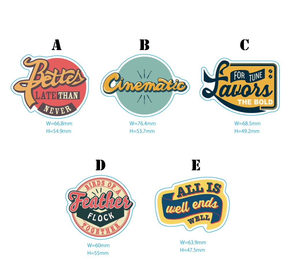 アメリカンレトロ風ステッカー【全5種】