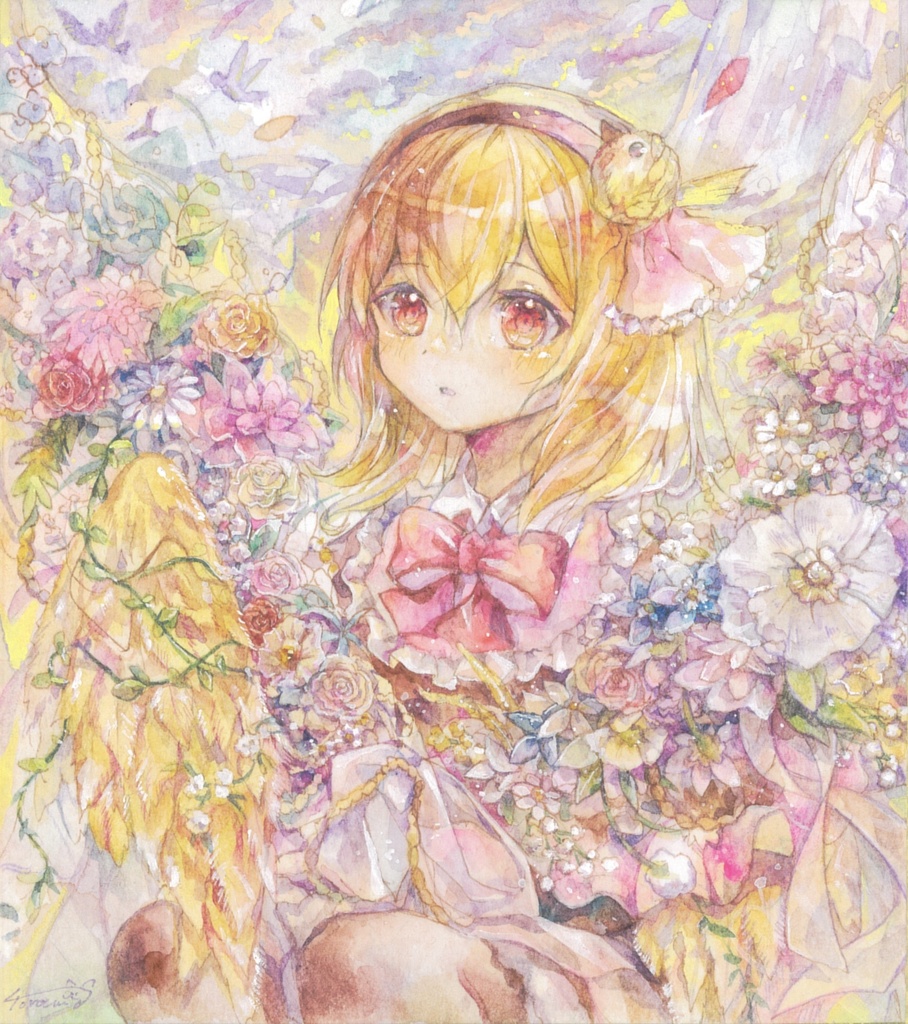 中色紙作品　「花ぼらけ」