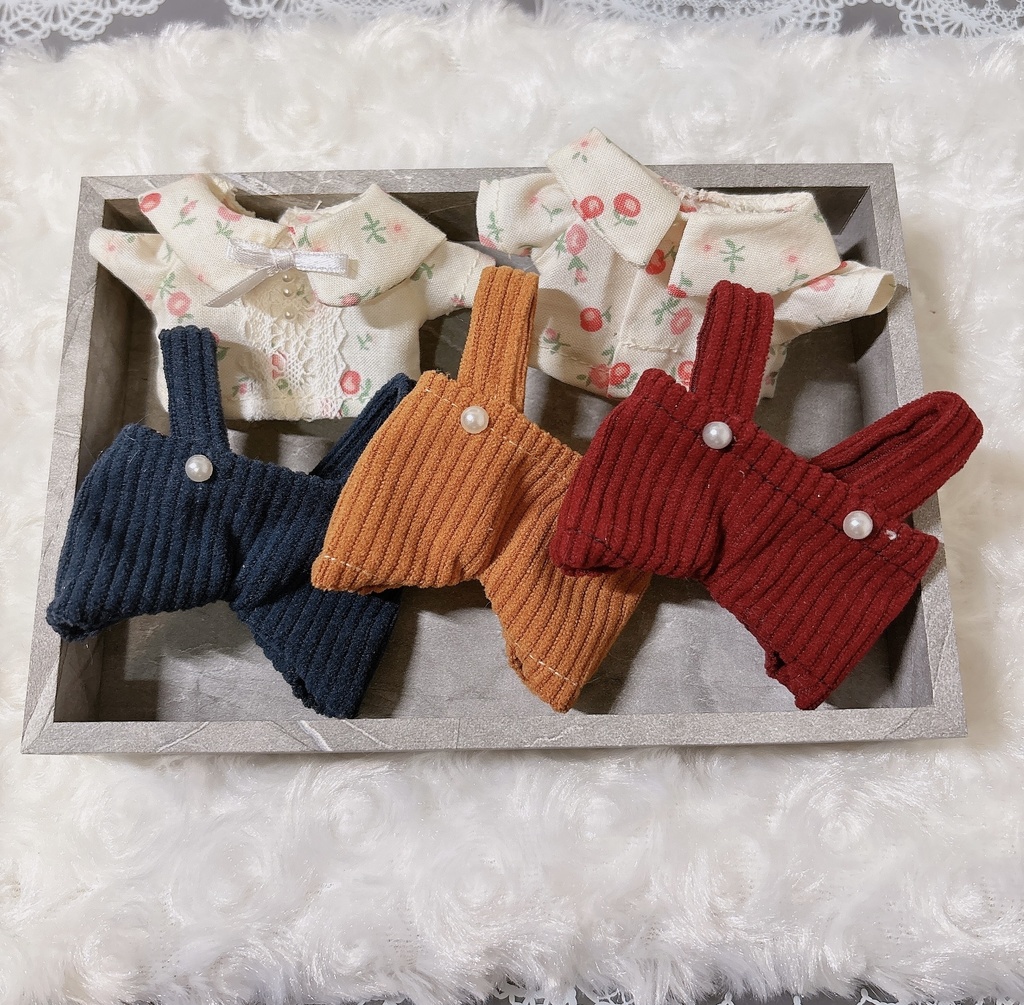 16cmぬい用コーデュロイサロペットコーデ