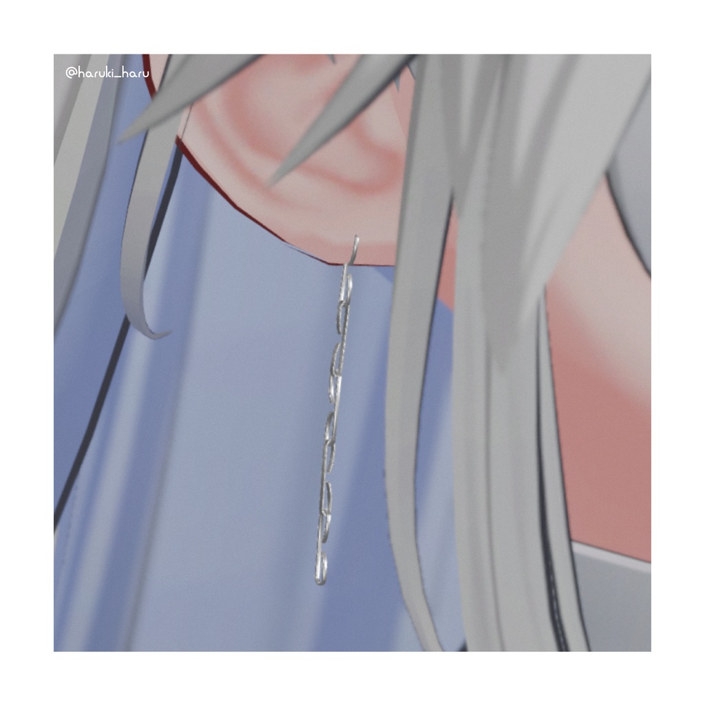 【3Dモデル】S字フックイヤリング