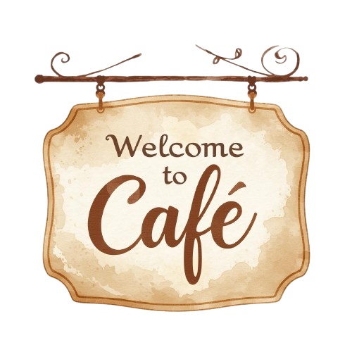 大人可愛いカフェシリーズ|水彩風クリップアート8点セット PNG(背景透過)