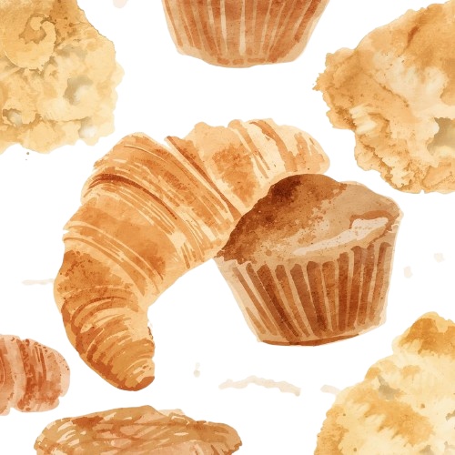 大人可愛いカフェシリーズ|水彩風クリップアート8点セット PNG(背景透過)