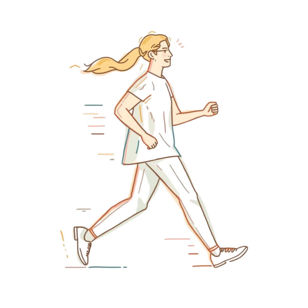 アクリル画風・淡色エクササイズクリップアート7点セット PNG(背面透過)