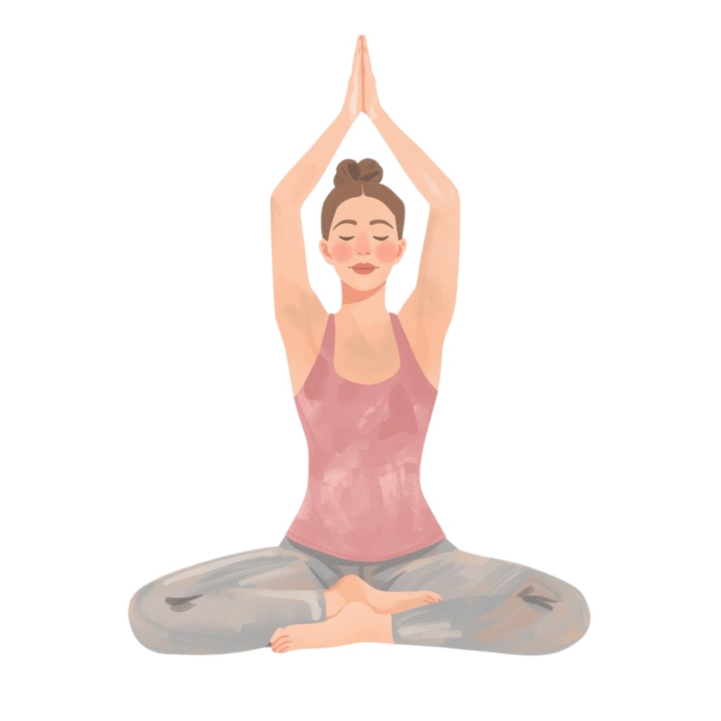 アクリル画風・淡色エクササイズクリップアート7点セット PNG(背面透過)