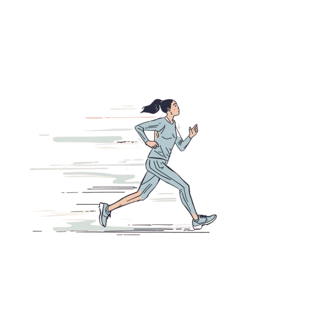 アクリル画風・淡色エクササイズクリップアート7点セット PNG(背面透過)