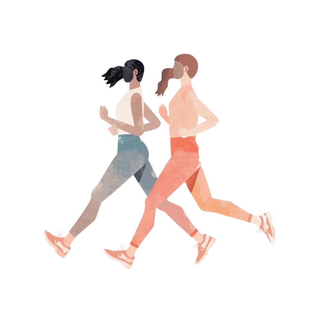 アクリル画風・淡色エクササイズクリップアート7点セット PNG(背面透過)