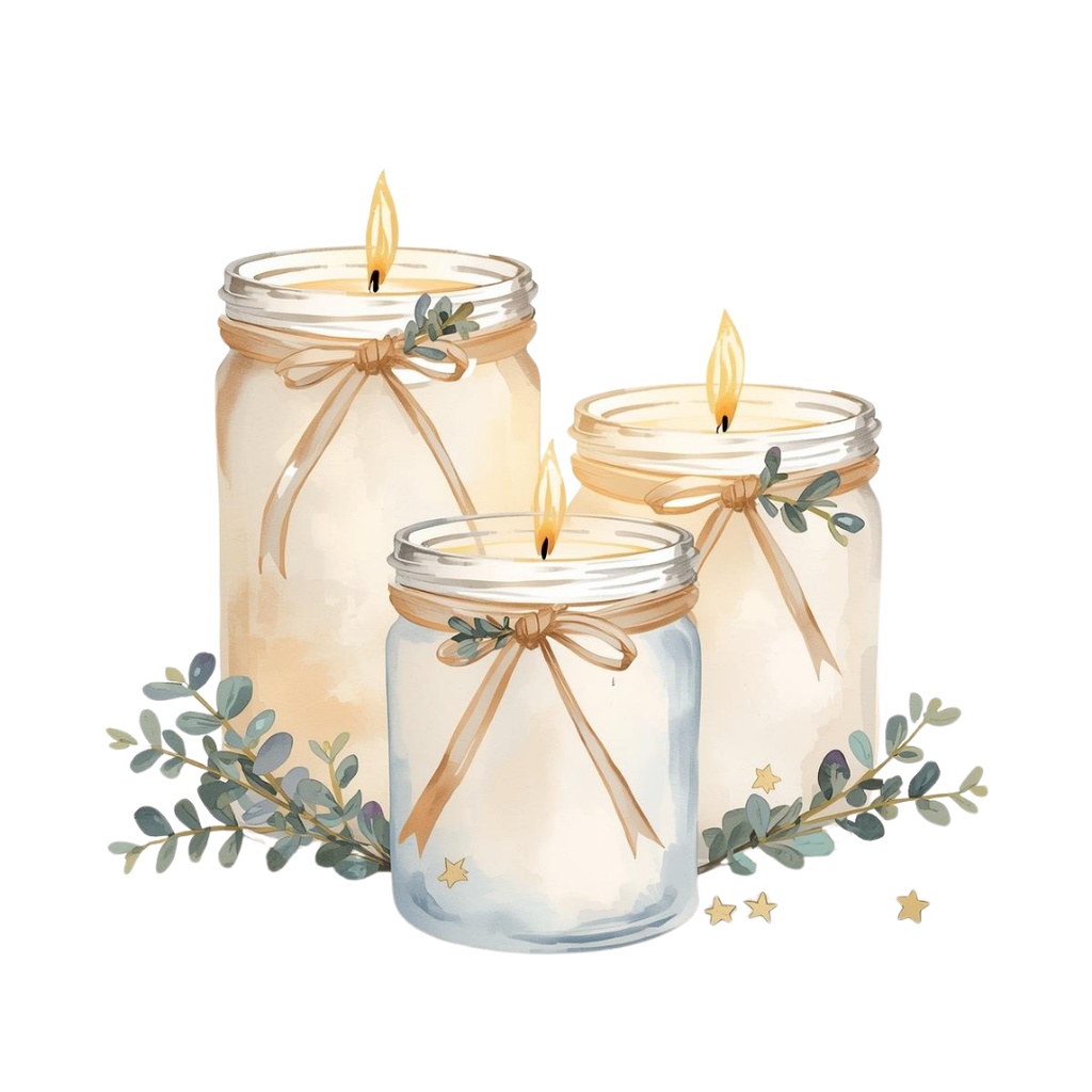 クリスマスパステルカラークリップアート7点セット PNG(背景透過)