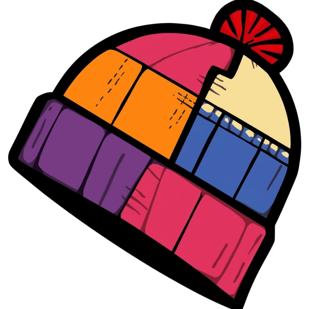 冬を彩る キュビスム風アシンメトリークリップアート10点セット PNG(背面透過)