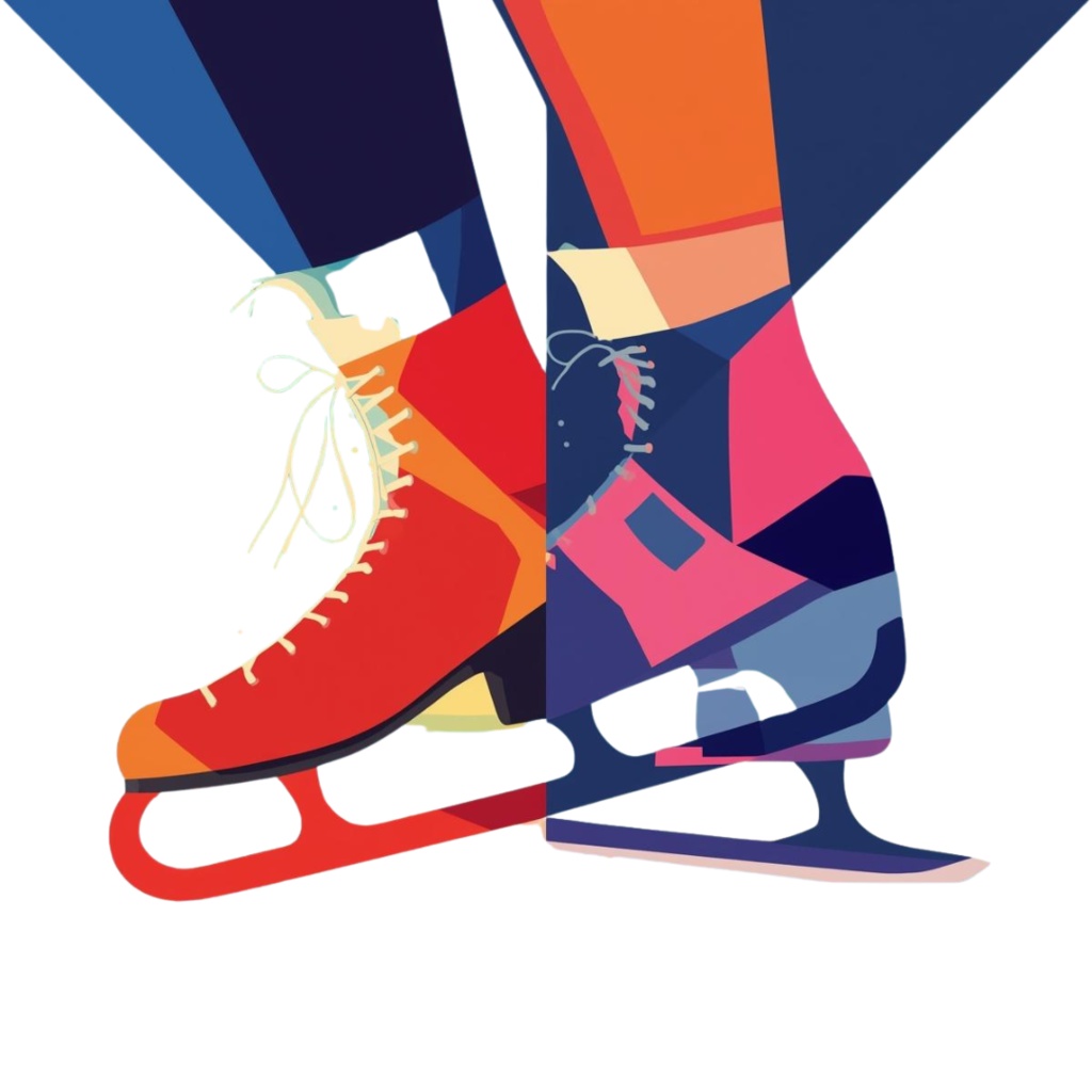 冬を彩る キュビスム風アシンメトリークリップアート10点セット PNG(背面透過)