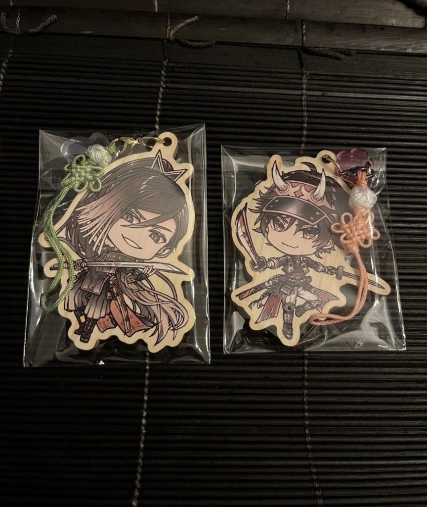 無双木製キーホルダー 第一弾 小早川隆景&山中鹿介