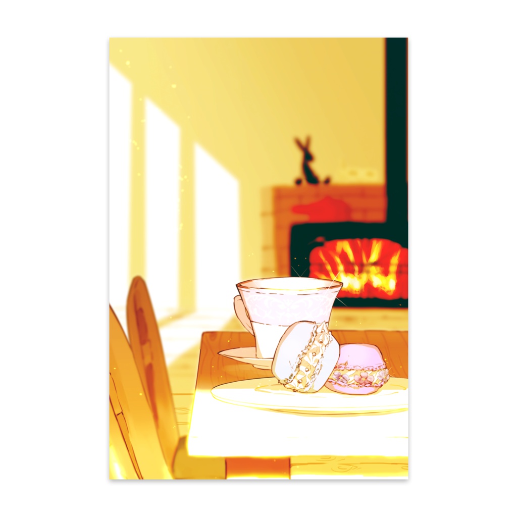 ポストカード（紅茶とマカロン）
