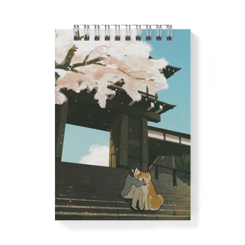 【秋田の四季】城門の桜　A6メモ帳