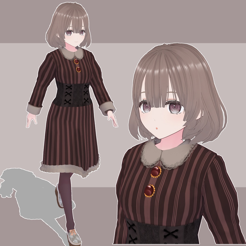 【VRMオリジナルアバター】クラシカルな女の子