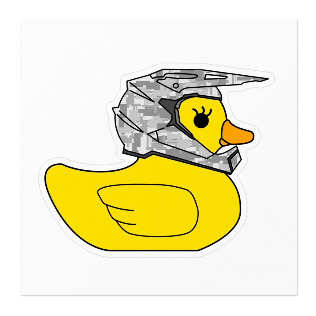 エンデューロアヒル(デジタル迷彩-白)ステッカー