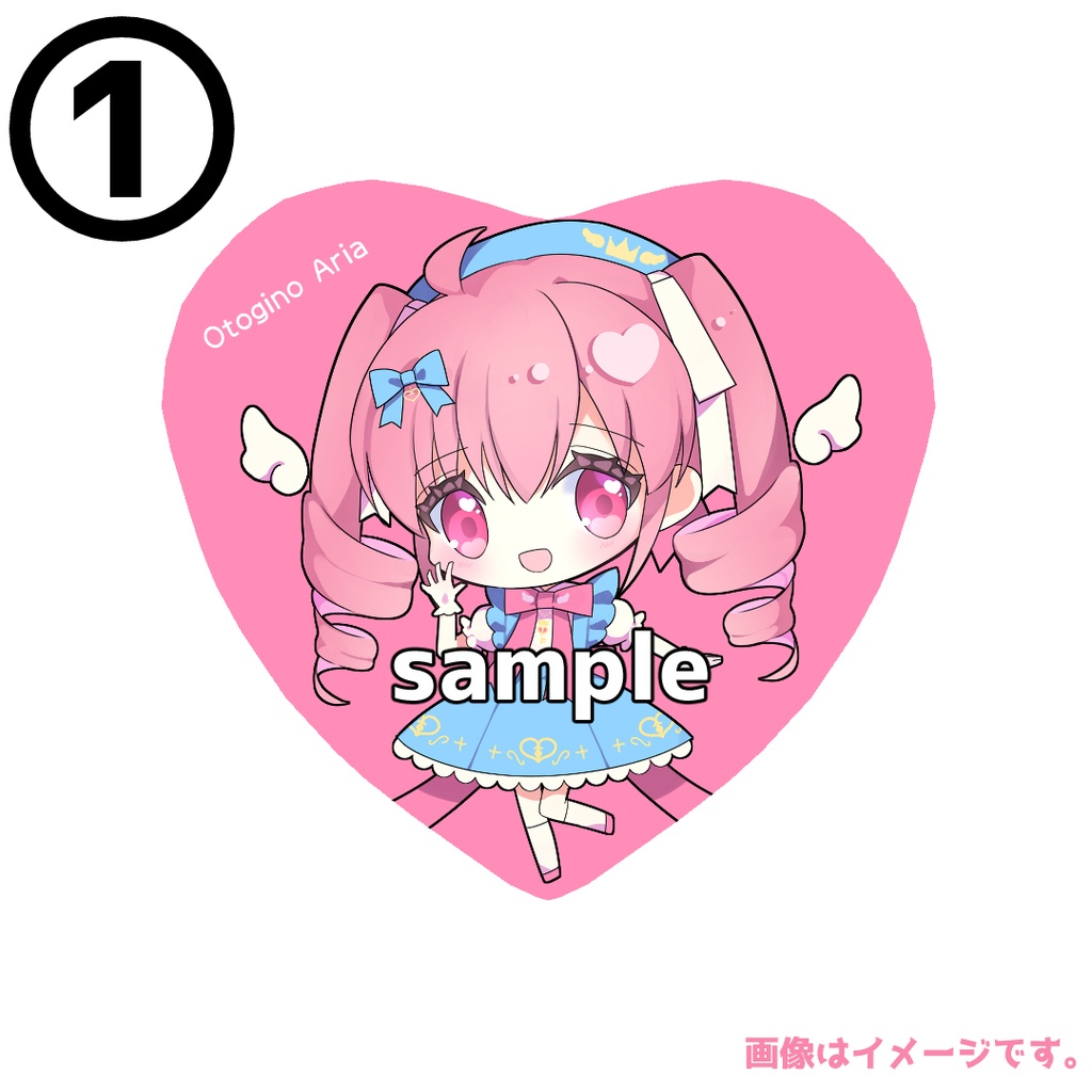 ハート缶バッジ 3種類  57mm