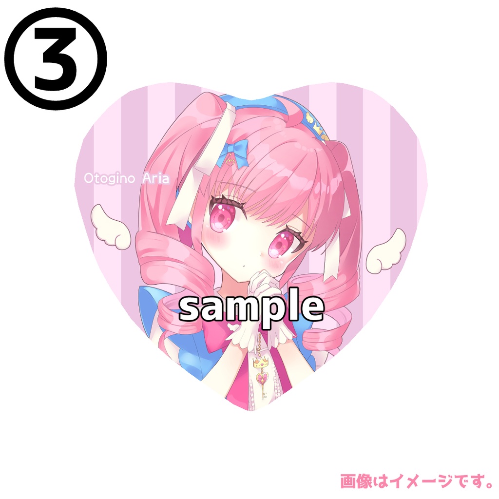 ハート缶バッジ 3種類  57mm