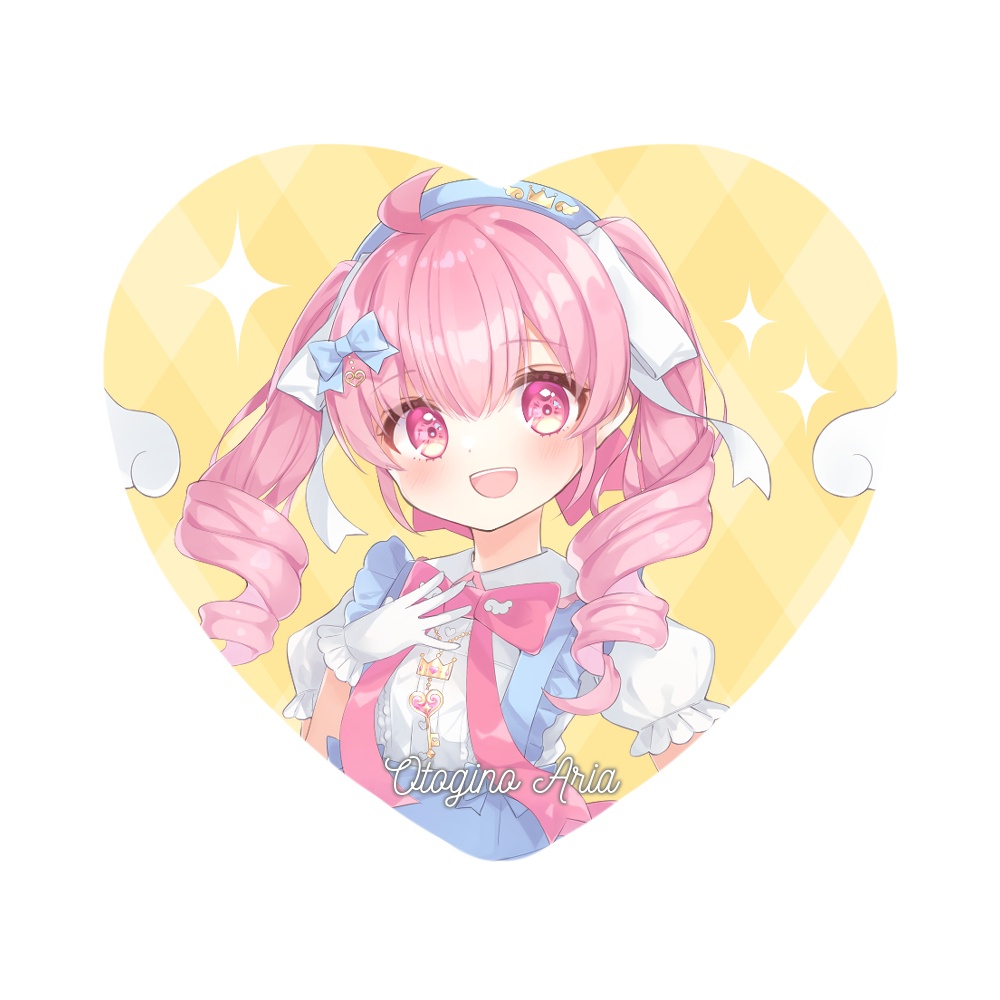 ハート型缶バッジ 2種類 57mm