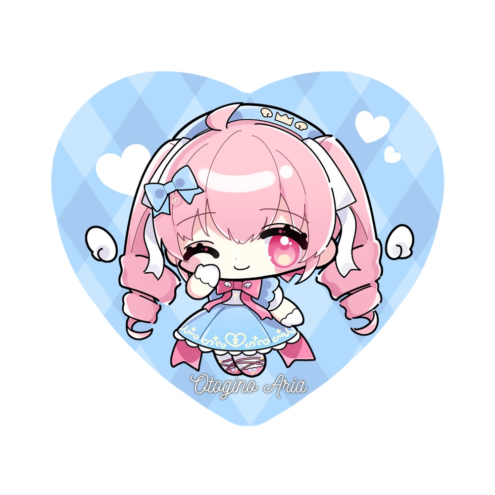 ハート型缶バッジ 2種類 57mm