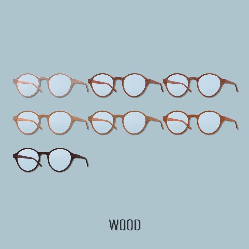 ボストンメガネ/Boston Glasses 計55種【ホログラフィック/クリアカラー/単色/グラデーション/木目】