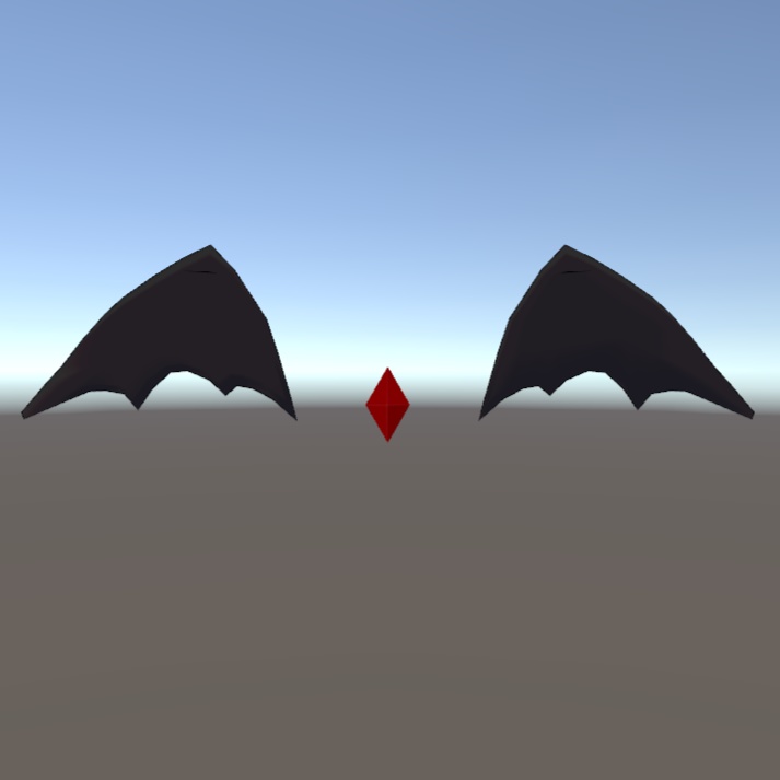 【無料】汎用性が高そうなコウモリの翼※コアみたいな宝石付き!【VRChat想定】