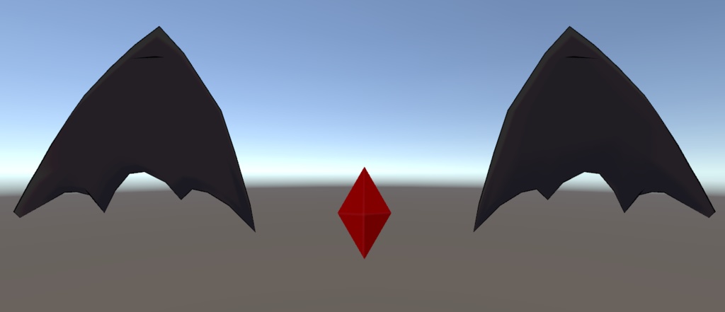 【無料】汎用性が高そうなコウモリの翼※コアみたいな宝石付き!【VRChat想定】