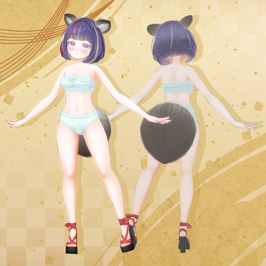 オリジナル3Dモデル 【まつり と タヌえもん】