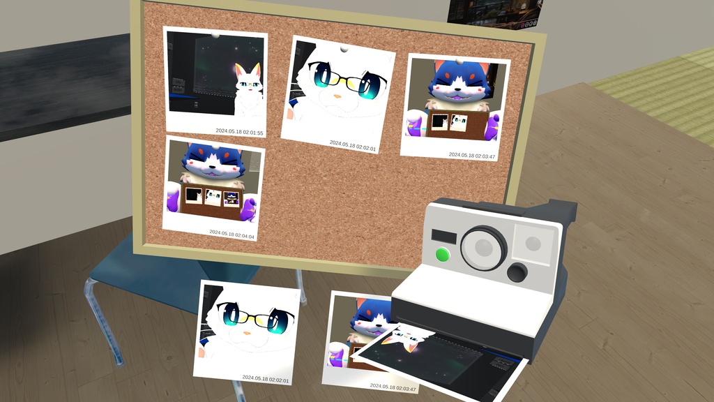 VRChat ギミック ポラロイドカメラ (Polaroid Camera)