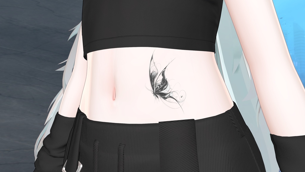 透過アートタトゥー素材(蝶)