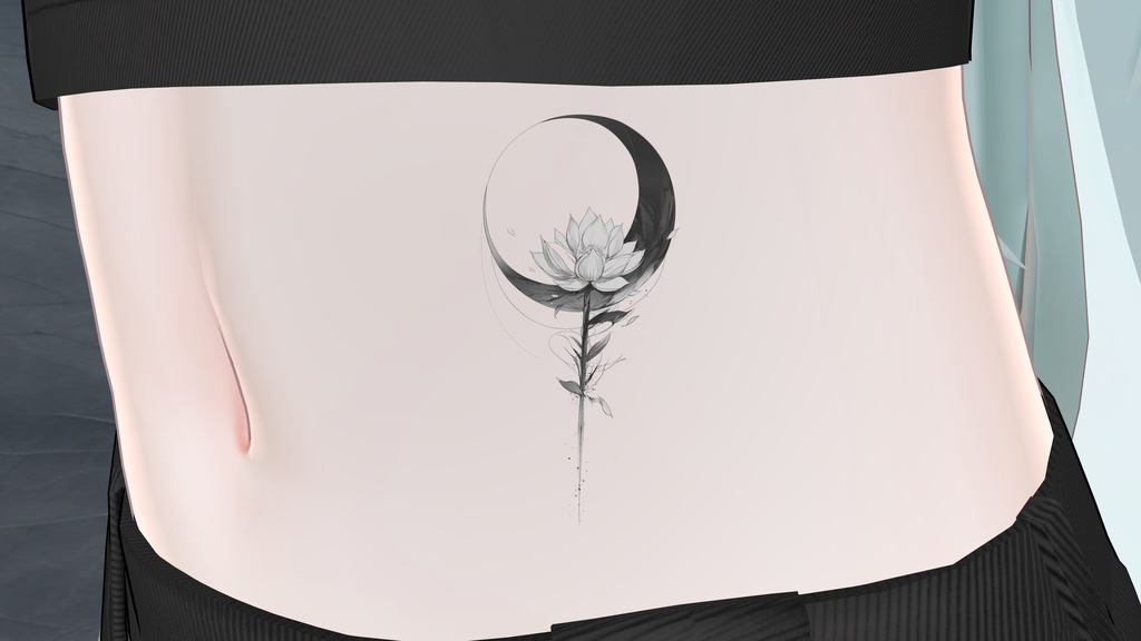 透過アートタトゥー素材(月)