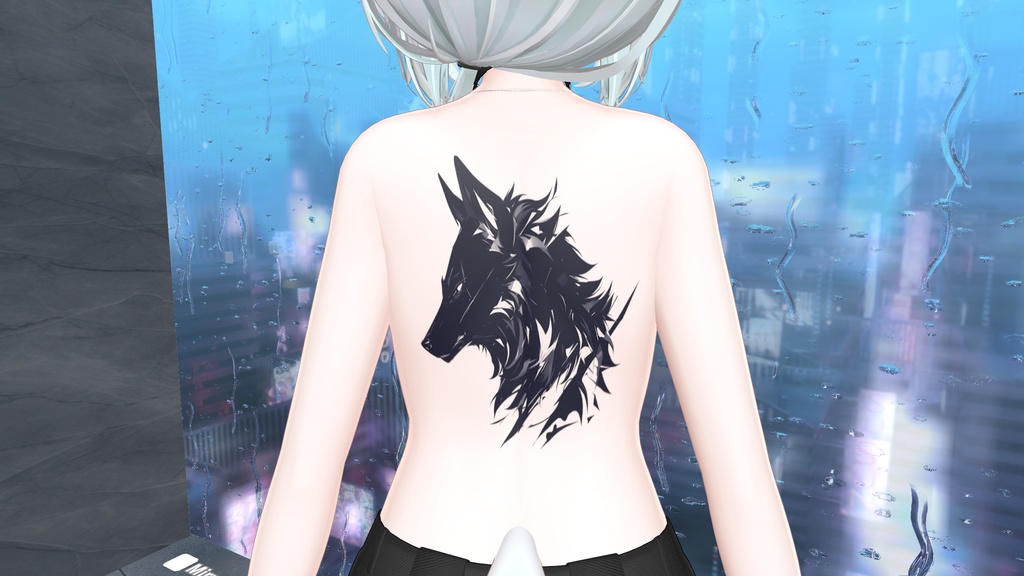 透過アートタトゥー素材 (ウルフ)